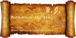 Matkovics Júlia névjegykártya