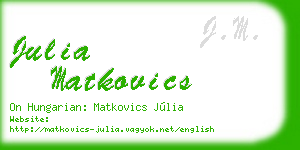 julia matkovics business card